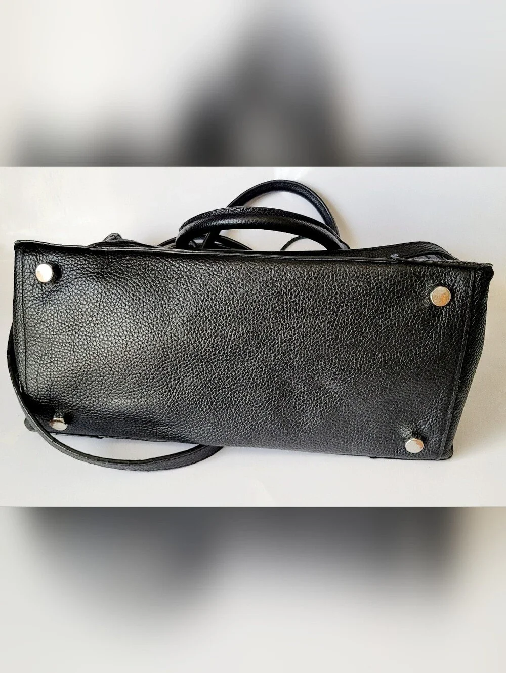 Rebecca Minkoff Regan Black Pebbled Leather Crossbody/Satchel Laptop 13
